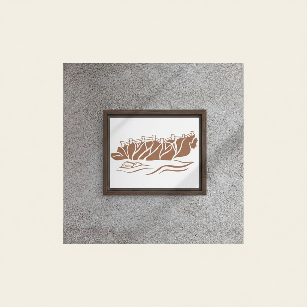 Minimalist Taga Beach Framed Canvas