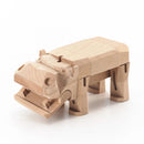Morphits® Modern Wooden Hippo Decor – Interactive Puzzle & Art Piece