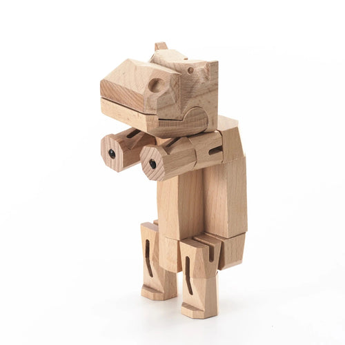 Morphits® Modern Wooden Hippo Decor – Interactive Puzzle & Art Piece