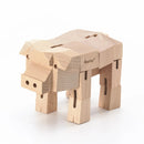 Morphits® Modern Wooden Pig Decor – Interactive Puzzle & Art Piece