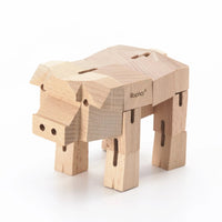 Morphits® Modern Wooden Pig Decor – Interactive Puzzle & Art Piece