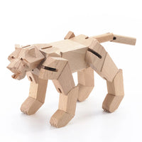 Morphits® Modern Wooden Tiger Decor – Interactive Puzzle & Art Piece