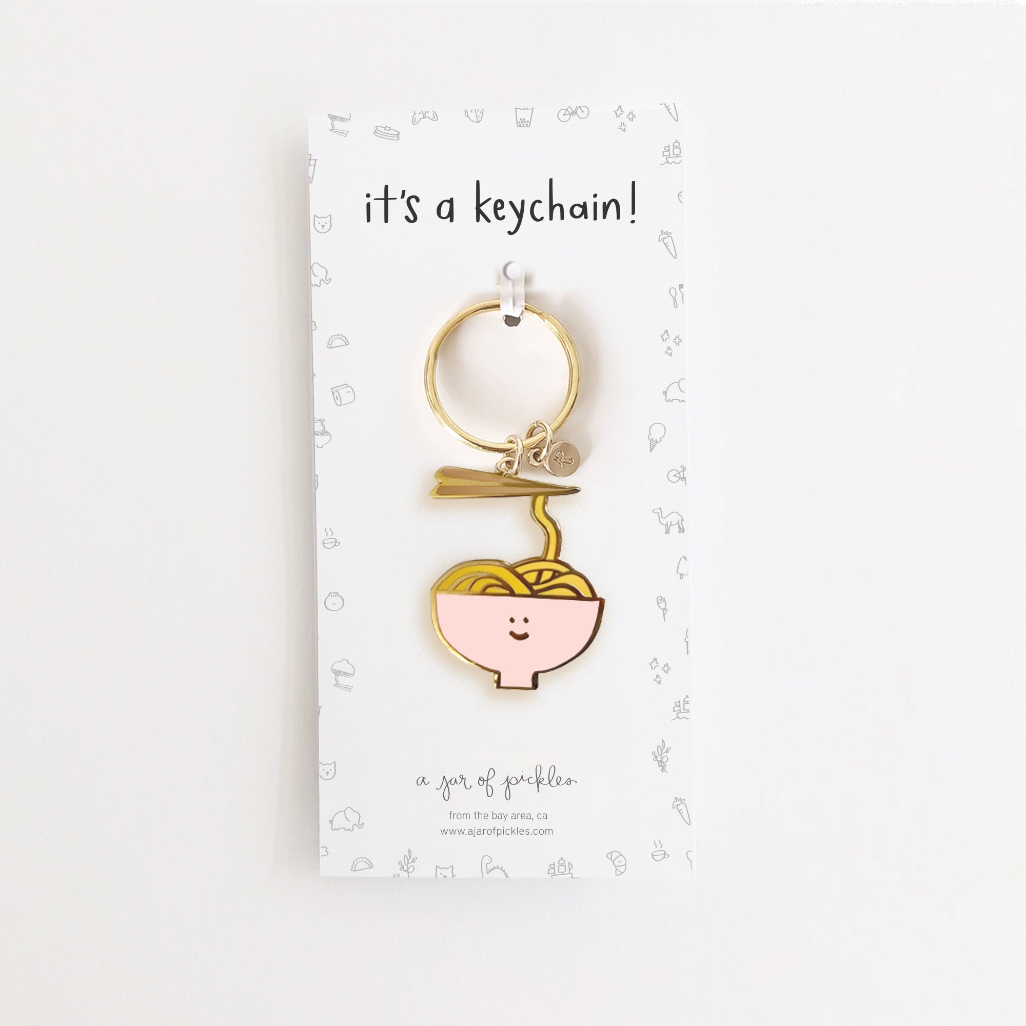 Noodle Bowl Enamel Keychain