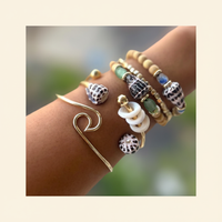 Ocean Open Bangles (Wave, Double Hebrew, or Authentic Puka)