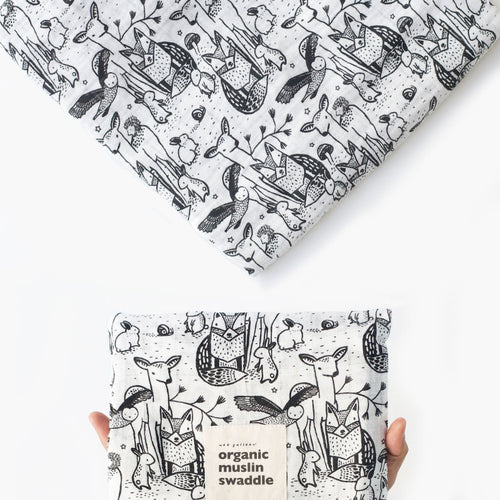 Organic Muslin Swaddle - Forest - Cultr. by Created for Culture asianowned aapimarketplace asianownedkids asianownedkidsproducts asianownedbrands