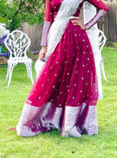 Organza serenade lehenga set - Burgundy