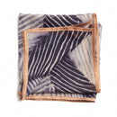 Samu Black Hand Crafted  Shibori Print Silk Chiffon Sqaure Scarf