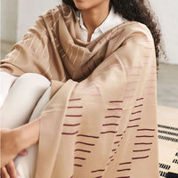 Maple Beige Handwoven Hand Embroidered Classic Scarf