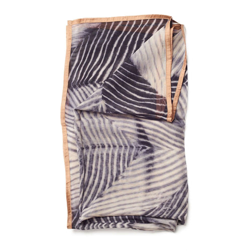 Chiffon Square Scarf Samu Black Hand Crafted  Shibori Print Silk