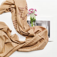 Maple Beige Handwoven Hand Embroidered Classic Scarf