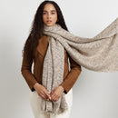 Forest Night Handwoven Neutral Cashmere Merino Scarf
