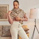 Tesu Black Gold Hand Crafted Shibori Silk Scarf