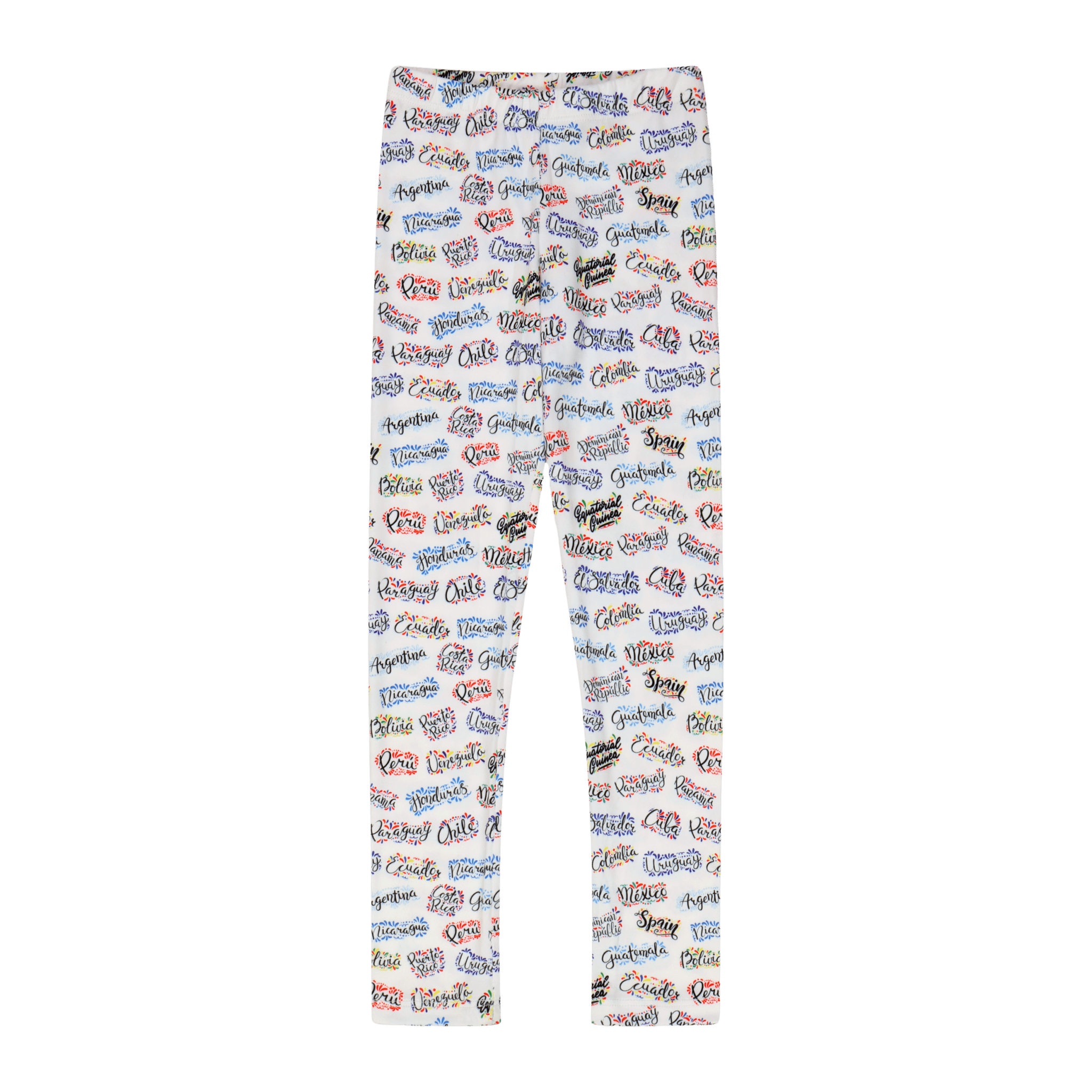 Paises Leggings Set for Kids | Vibrant Multicultural Print