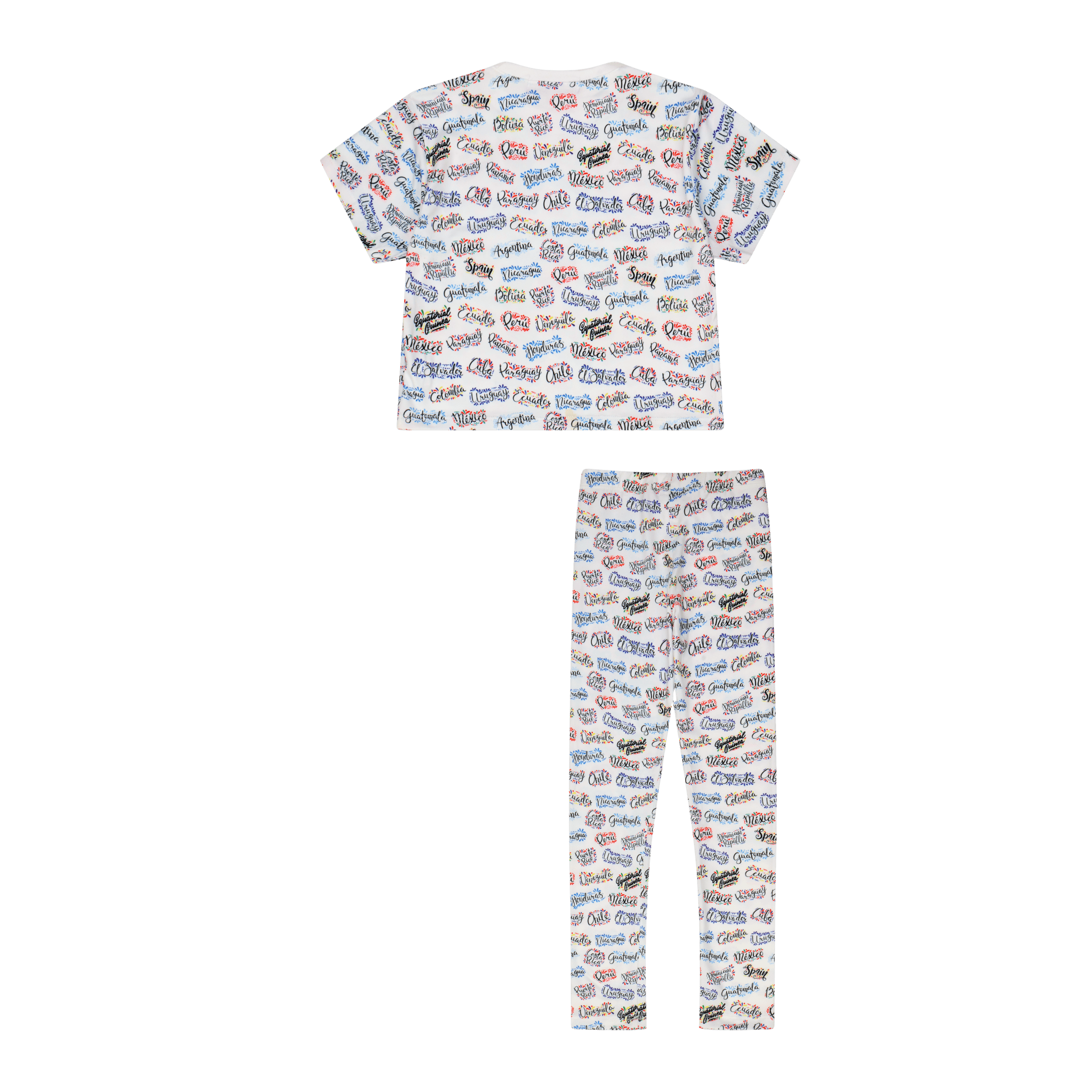 Paises Leggings Set for Kids | Vibrant Multicultural Print