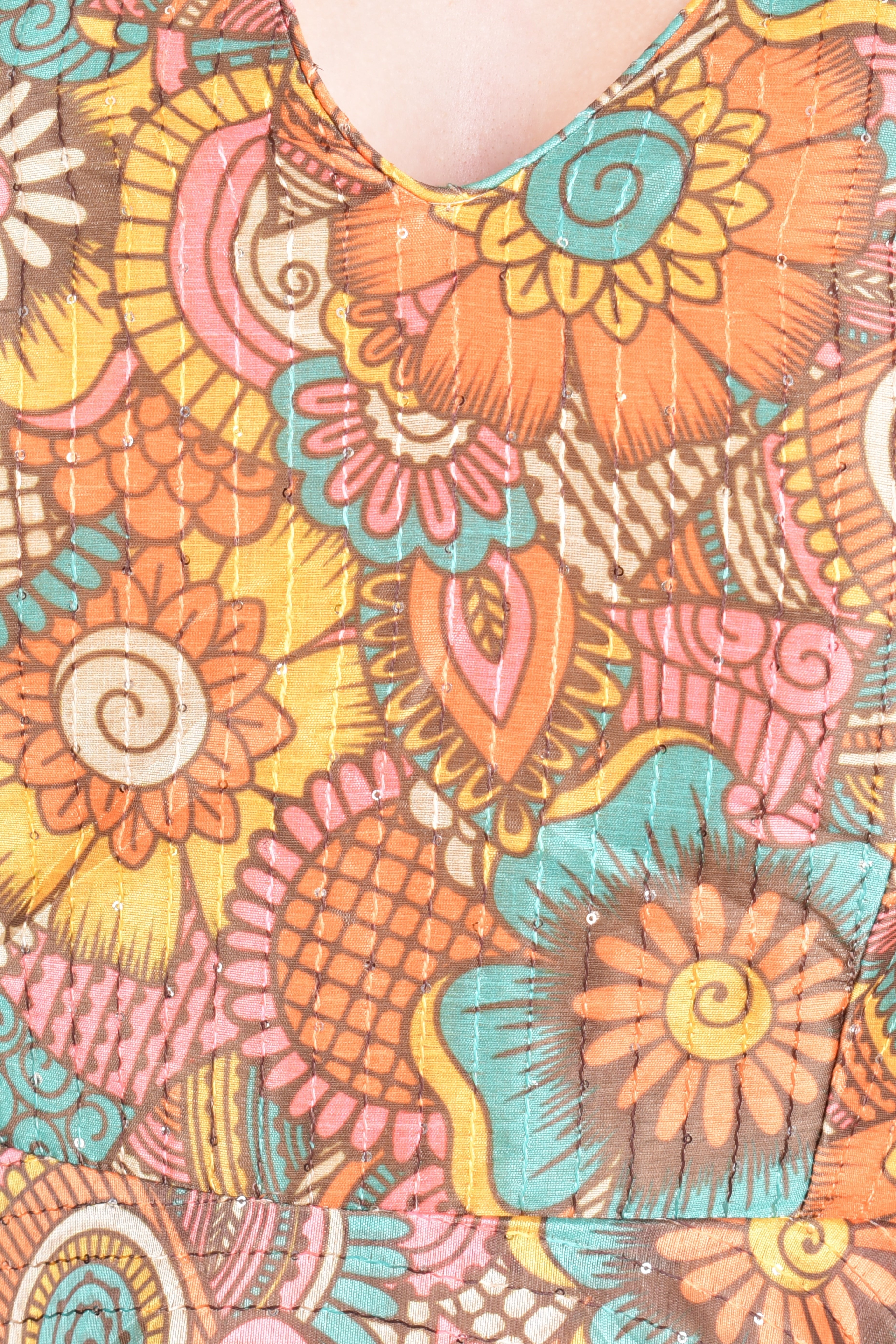 Cora Long Dress with Sequins Work