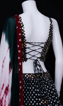 Milla Green Lehenga Choli Set with Mirror Work