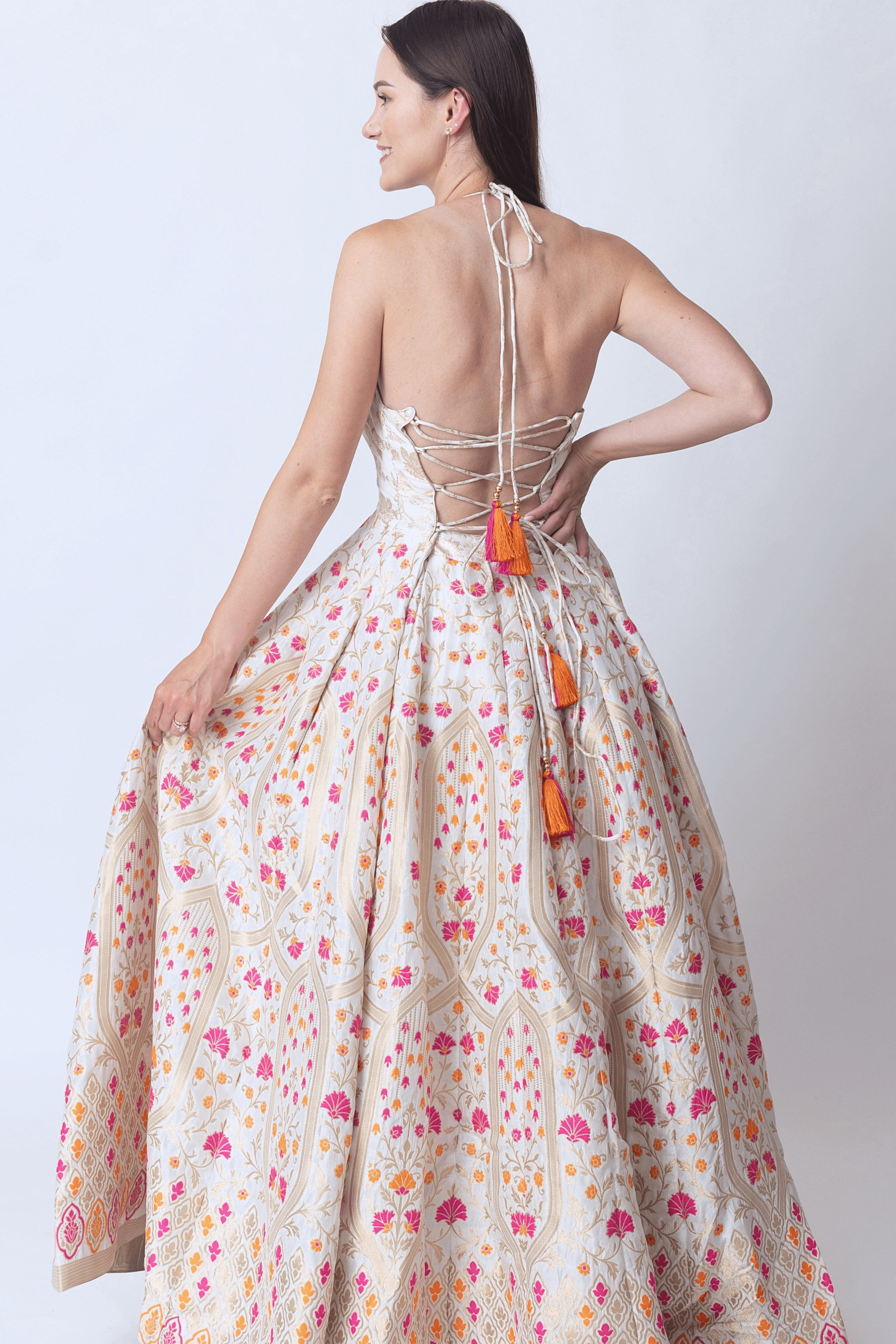 Selina Silk Jacquard Gown