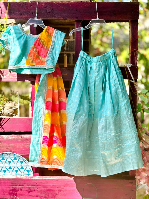 Radiant Waves lehenga set - Kids