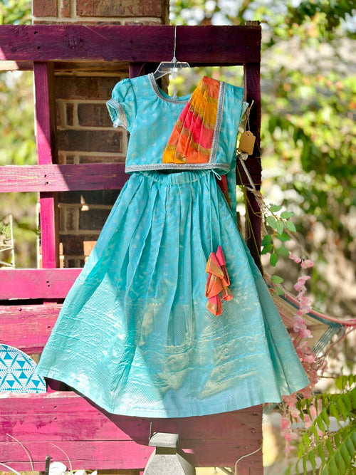 Radiant Waves lehenga set - Kids