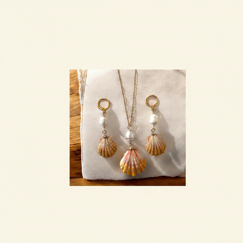 Rare Sunny Sunrise Shell Pearl Necklace Hero