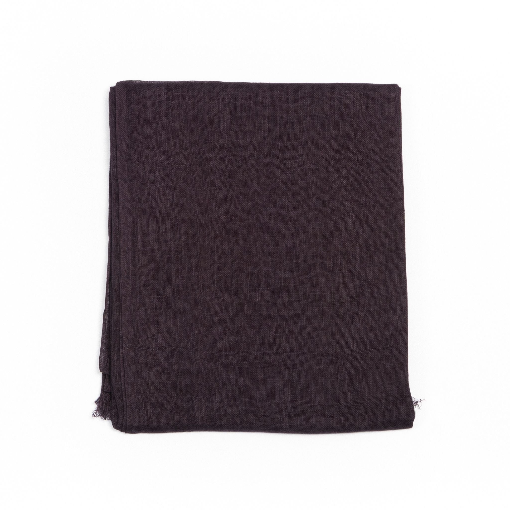 Coco Brown Hand Woven Linen Silk Blend Scarf