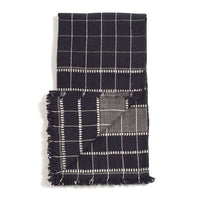 Charco Black Checks Pattern Handwoven Organic Cotton Throw