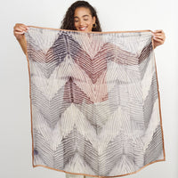 Samu Black Hand Crafted  Shibori Print Silk Chiffon Sqaure Scarf