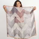 Chiffon Square Scarf Samu Black Hand Crafted  Shibori Print Silk