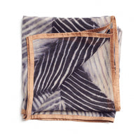 Samu Black Hand Crafted  Shibori Print Silk Chiffon Sqaure Scarf