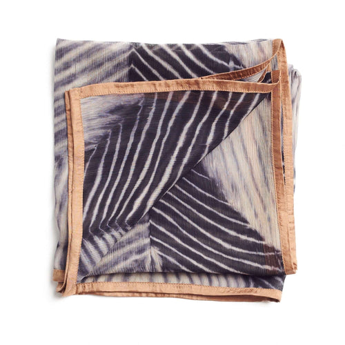 Chiffon Square Scarf Samu Black Hand Crafted  Shibori Print Silk
