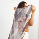 Samu Black Hand Crafted  Shibori Print Silk Chiffon Sqaure Scarf