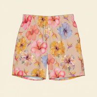 Sandy Watercolor Hibiscus Recycled Swim Shorts