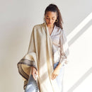 Seytu Off White Striped Gently Textured Handloom Throw