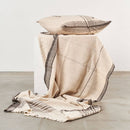 Seytu Off White Striped Gently Textured Handloom Throw