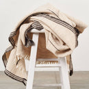 Seytu Off White Striped Gently Textured Handloom Throw