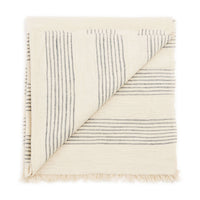 Silica Chalk Off White And Gray Stripes Handwoven Throw