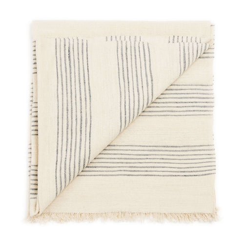 Silica Chalk Off White And Gray Stripes Handwoven Throw
