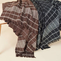 Charco Black Checks Pattern Handwoven Organic Cotton Throw