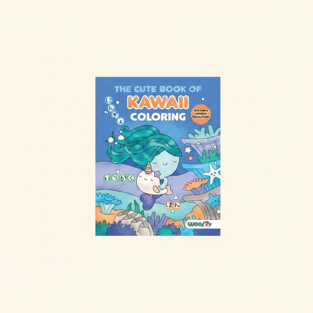 The Cute Book of Kawaii Coloring: (Fun Gifts for Kids and Adults; Cute Coloring Pages; Adorable Manga Pictures; Japanese Words) - Paperback