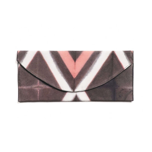 Tisa Artisanal Pouch In Black Pink Triangle Print