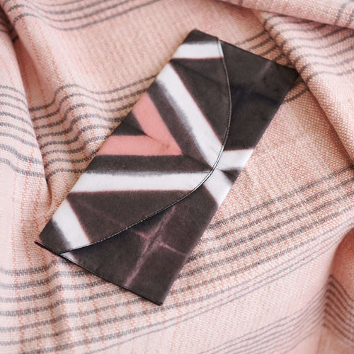 Tisa Artisanal Pouch In Black Pink Triangle Print