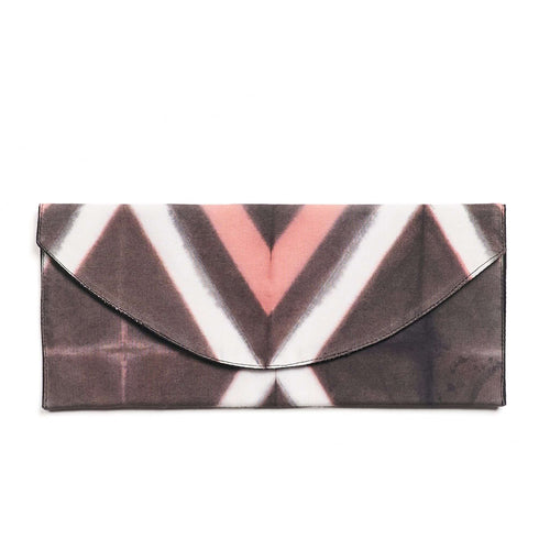 Tisa Artisanal Pouch In Black Pink Triangle Print