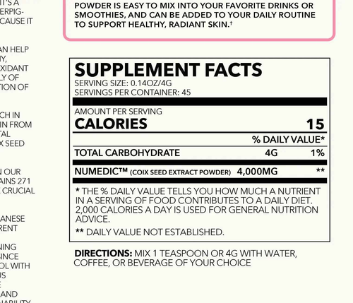 Tone and Glow Coix Seed Extract Powder