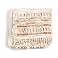 Unah Brown Fully Hand Embroidered Throw Handloom Organic Cotton Throw