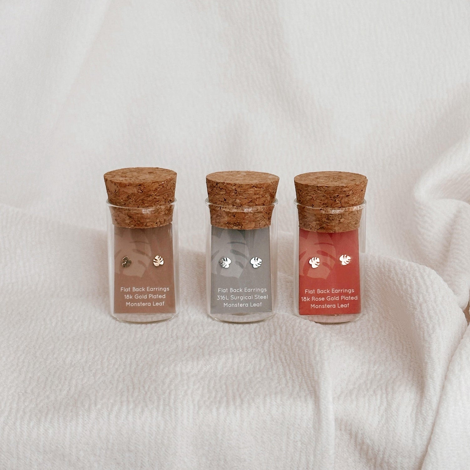 Flat Back- Teeniest Tiniest Monstera Deliciosa Earring Studs