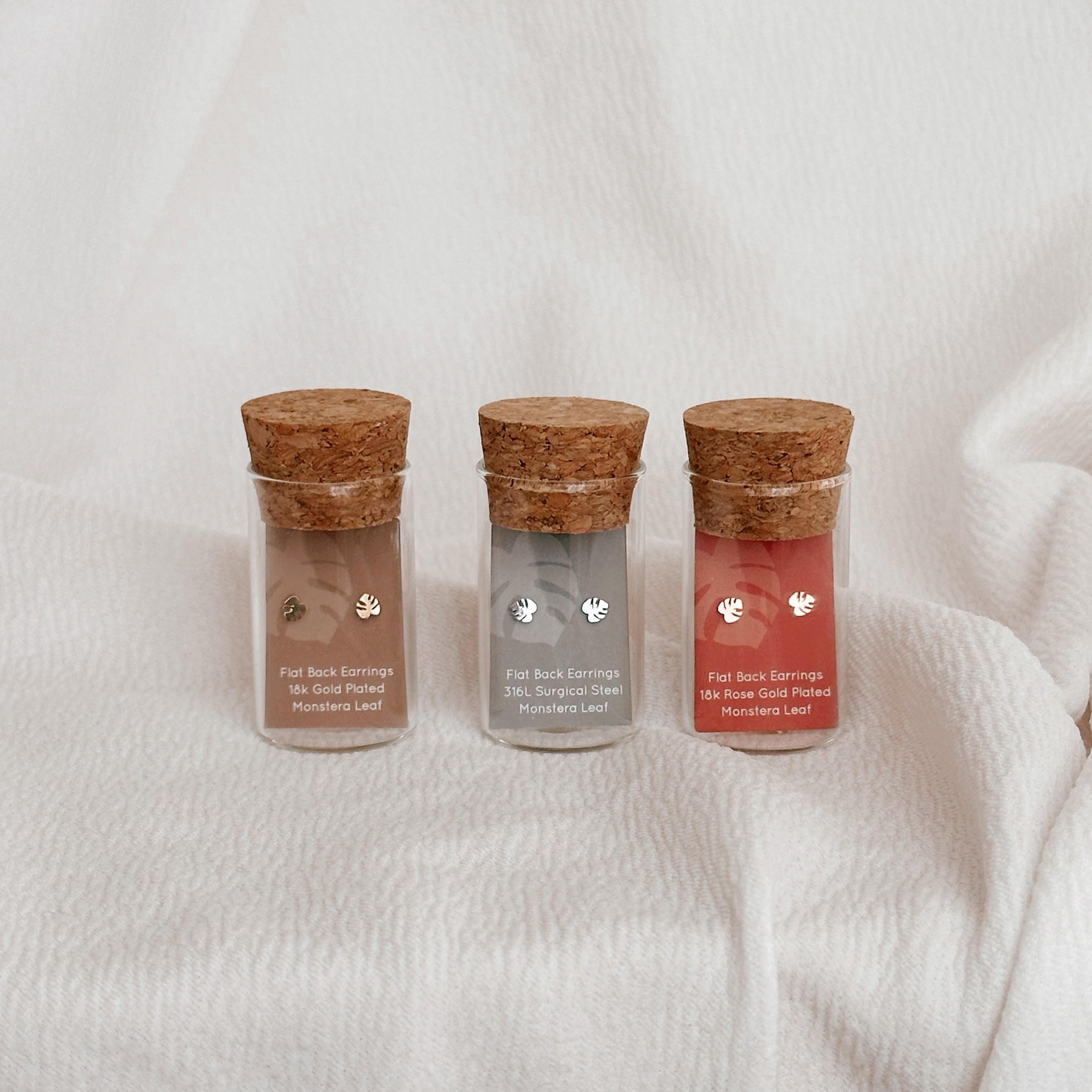 Flat Back- Teeniest Tiniest Monstera Deliciosa Earring Studs