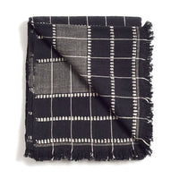 Charco Black Checks Pattern Handwoven Organic Cotton Throw