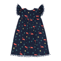 Flamingo Short Sleeve Dress – Colorful Multicultural Kids Outfit