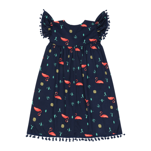 Flamingo Short Sleeve Dress – Colorful Multicultural Kids Outfit