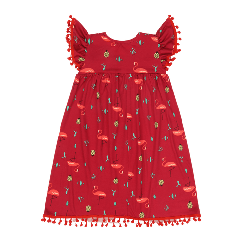Flamingo Short Sleeve Dress – Colorful Multicultural Kids Outfit